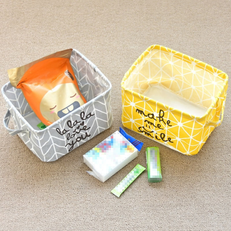 Fabric Desktop Storage Basket Office Clutter Organizer Storage Bag(Yellow)