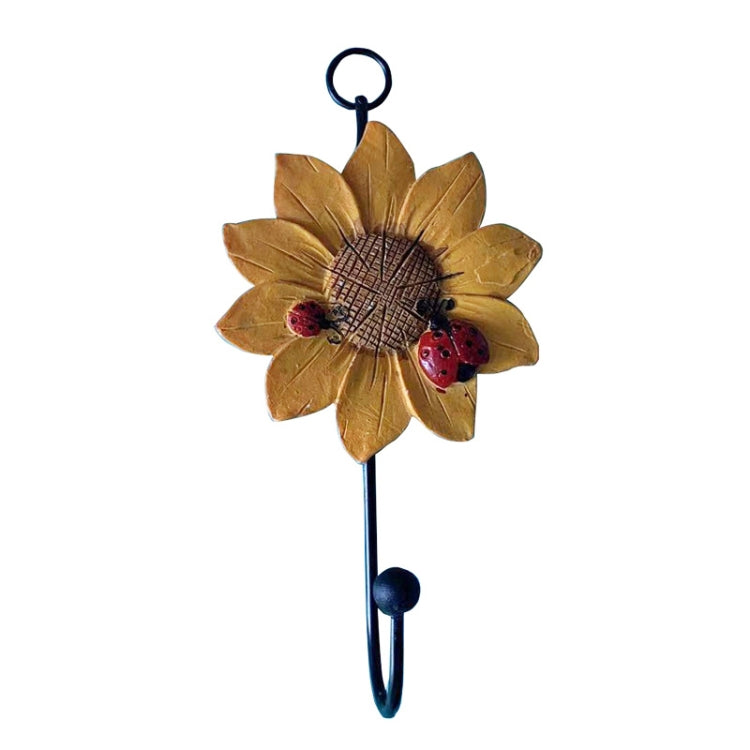 Wall Coat Hooks Resin Flower Home Decor Hangings(Yellow)