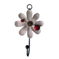 Wall Coat Hooks Resin Flower Home Decor Hangings(White)