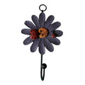 Wall Coat Hooks Resin Flower Home Decor Hangings(Purple)