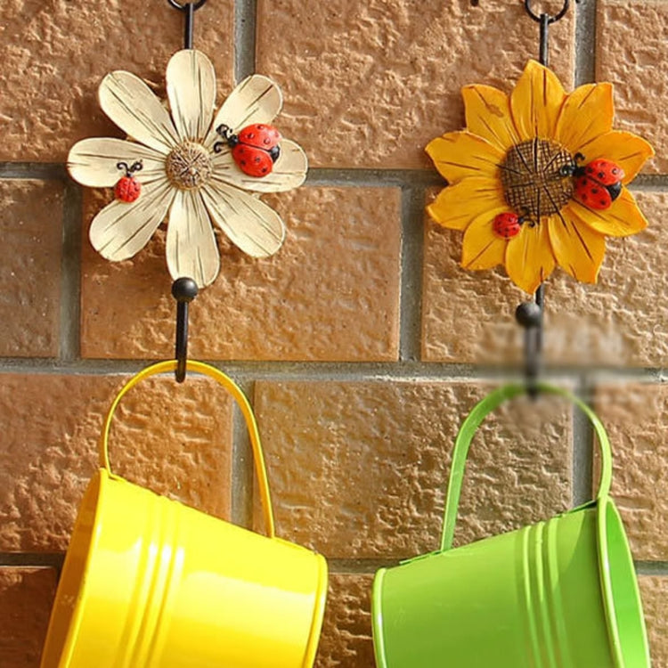 Wall Coat Hooks Resin Flower Home Decor Hangings(Purple)
