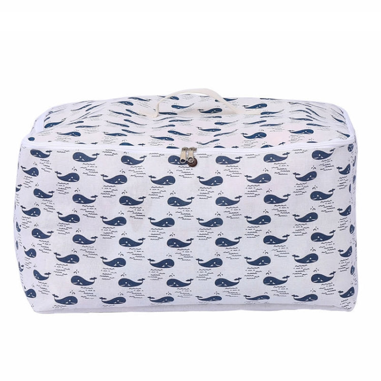 Clothes Organizer Moving Bag Canvas Zipper Quilt Storage Bag, Size: Large(Whale)