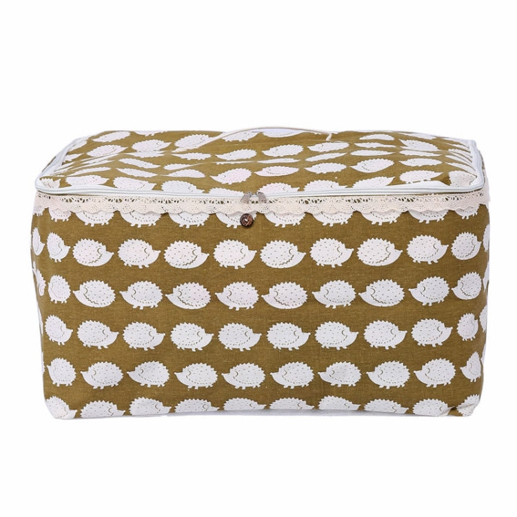 Clothes Organizer Moving Bag Canvas Zipper Quilt Storage Bag, Size: Large(Hedgehog)