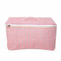 Clothes Organizer Moving Bag Canvas Zipper Quilt Storage Bag, Size: Large(Pink Gram)
