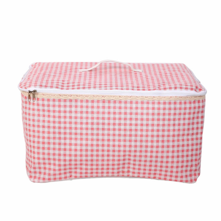 Clothes Organizer Moving Bag Canvas Zipper Quilt Storage Bag, Size: Large(Pink Gram)