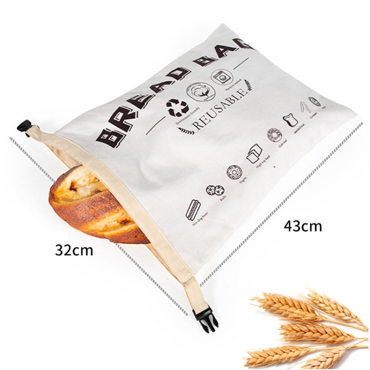 Cotton TPU Bread Bag With Clasp Reusable Storage Bag(Beige)