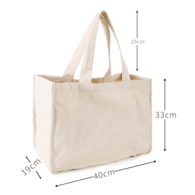 NIEN Compartmentalized Shopping Bag Fruit and Vegetable Handle Canvas Bag, Style: Pure Cotton