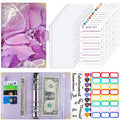 A6 Leather Loose-leaf Budget Book Handbook Notepad(Purple)