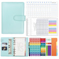 A6 Macaron PU Leather Loose-leaf Notebook Cash Budget Handbook(Blue)