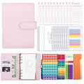 A6 Macaron PU Leather Loose-leaf Notebook Cash Budget Handbook(Pink)