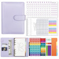 A6 Macaron PU Leather Loose-leaf Notebook Cash Budget Handbook(Purple)