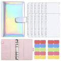 A6 Dazzling Color Loose-leaf Handbook Laser Macaroon PU Cash Budget Book(Laser Silver)