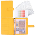 A5 Macaron Notebook PU Loose-leaf Cash Budget Handbook(Yellow)