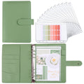 A5 Macaron Notebook PU Loose-leaf Cash Budget Handbook(Green)