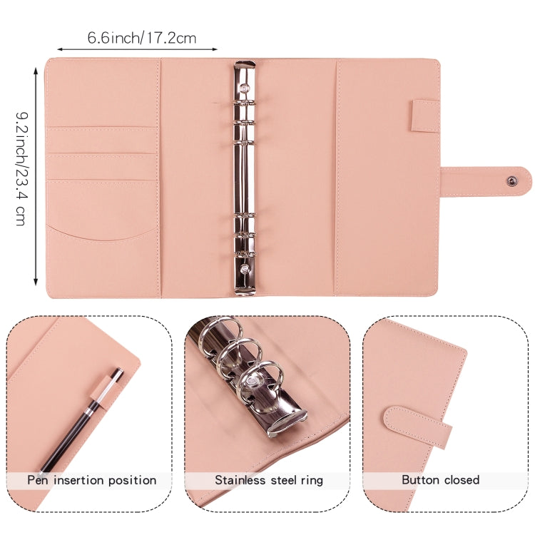 A5 Macaron Notebook PU Loose-leaf Cash Budget Handbook(Green)