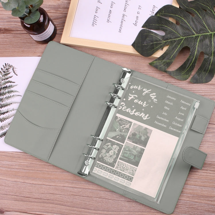 A5 Macaron Notebook PU Loose-leaf Cash Budget Handbook(Yellow)