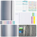 A6 Gradient Macaroon Loose-leaf Handbook Cash Budget Book(Gray White)