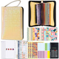 A6 Handheld Zipper Bag Type Large Capacity Cash Budget Book Handbook(Yellow)