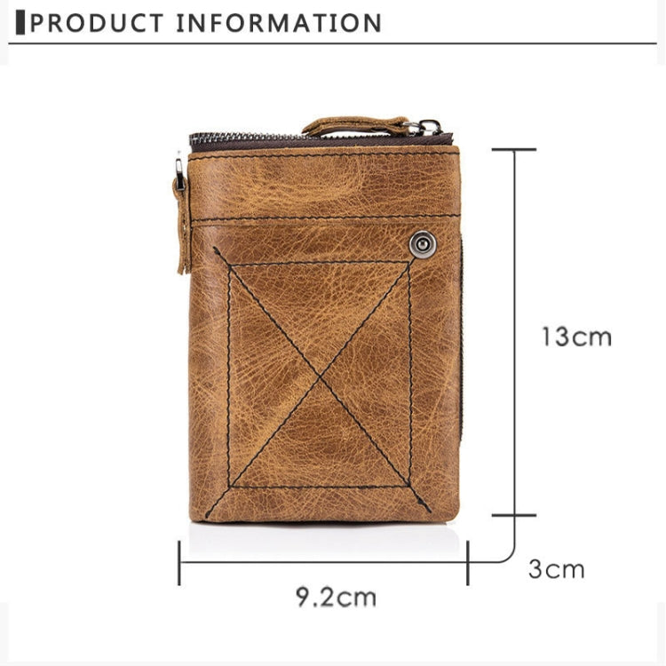 BULL CAPTAIN 013 RFID Anti-theft Detachable Retro Leather Wallet with Multiple Dard Dlots(Brown)