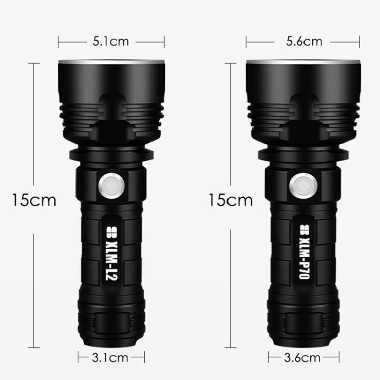 Strong Light Outdoor Waterproof Camping Aluminum LED Flashlight, Style: L2 (Without Battery)