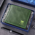 BULL CAPTAIN 032 Vintage Leather Wallets Coins Card Holder Wallet(Tea Green)
