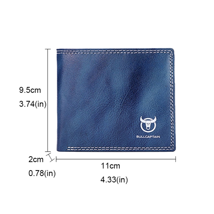BULL CAPTAIN 032 Vintage Leather Wallets Coins Card Holder Wallet(Yellow Brown)