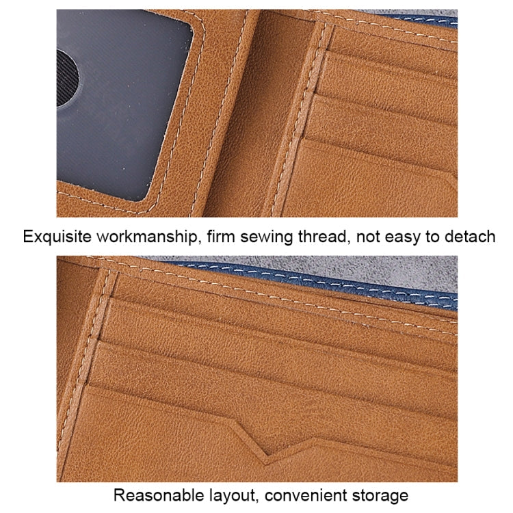 BULL CAPTAIN 032 Vintage Leather Wallets Coins Card Holder Wallet(Yellow Brown)