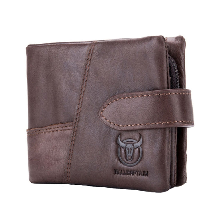 BULL CAPTAIN 01 Multifunctional Detachable Vintage Leather Buckle Horizontal Wallet(Coffee)