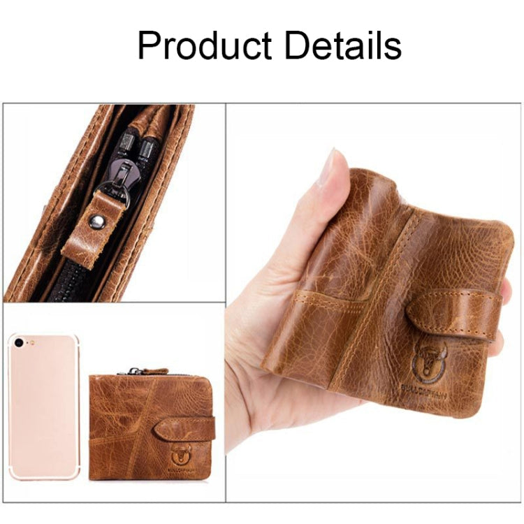 BULL CAPTAIN 01 Multifunctional Detachable Vintage Leather Buckle Horizontal Wallet(Coffee)