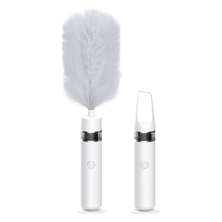 DY701  3 In 1 Electric Feather Duster Handheld Telescopic Dust Clean Brush(White)