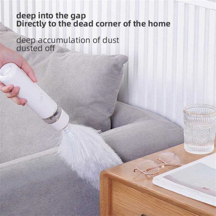 DY701  3 In 1 Electric Feather Duster Handheld Telescopic Dust Clean Brush(White)