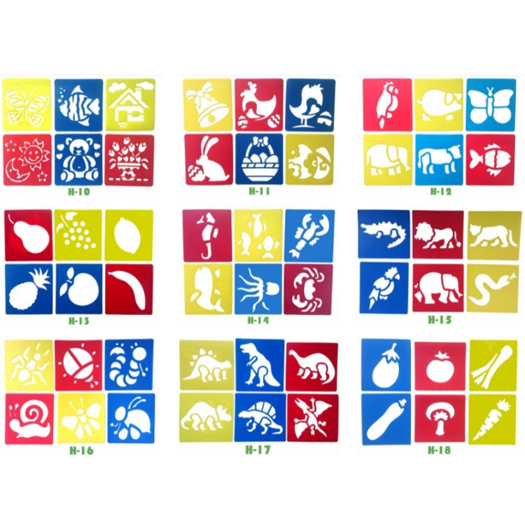 Children DIY Drawing Stencil Colorful Hollow Copy Board(H-11)
