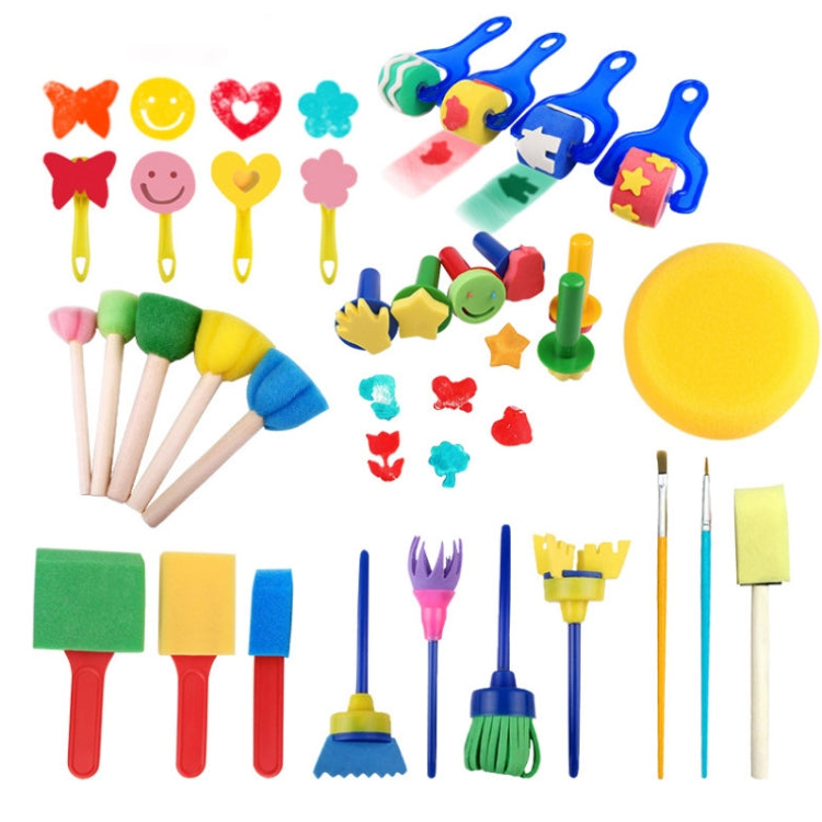 30 PCS/Set Children Painting Sponge Brush Stamps Artistic Doodling Supplies