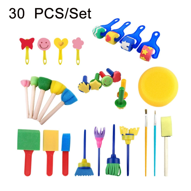 30 PCS/Set Children Painting Sponge Brush Stamps Artistic Doodling Supplies