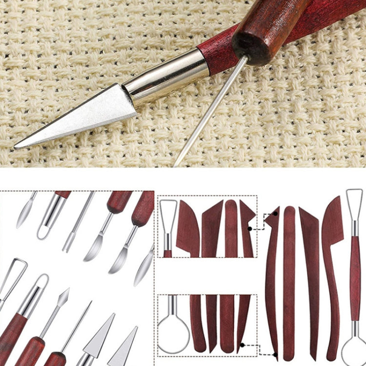 11 PCS/Set Pottery Wooden Rod Carving Scraper Clay Aid