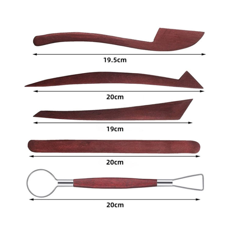 11 PCS/Set Pottery Wooden Rod Carving Scraper Clay Aid