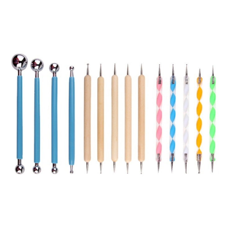 14 PCS/Set Ceramic Clay Indentation Sculpting Scraper Dotted Drill Nail Art Pen