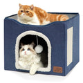 Pet Stool Pet Kennel Indoor Foldable Storage Stool Cat Dog Kennel 41 x 41 x 35cm(Navy Blue)