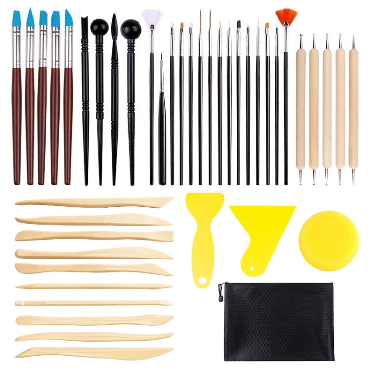 43 PCS/Set Ceramic Clay Plastic Scraper Nail Silicone Dot Drill Indentation Pen