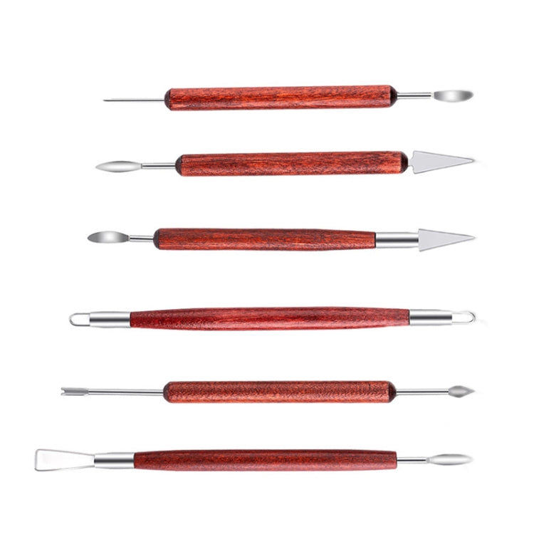 6 PCS/Set Double-head Radium Silk Knife Ceramic Clay Carving Tool
