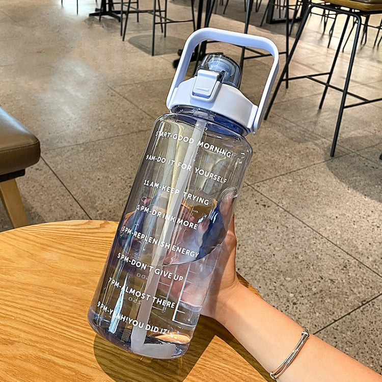 GYBL4503 2000ml Large-capacity Outdoor Sports Water Bottle with Straw, Spec: Blue