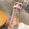 GYBL4503 2000ml Large-capacity Outdoor Sports Water Bottle with Straw, Spec: Pink