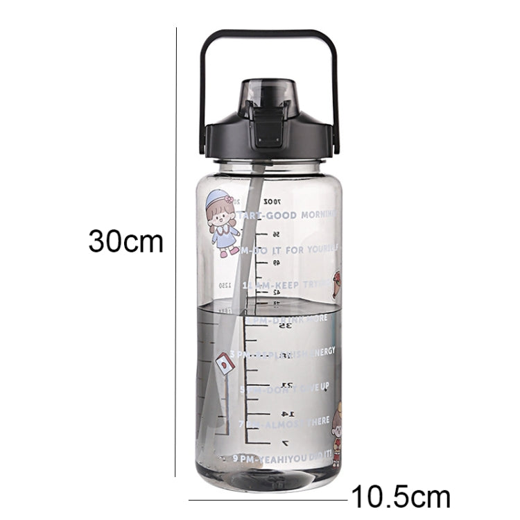 GYBL4503 2000ml Large-capacity Outdoor Sports Water Bottle with Straw, Spec: Pink