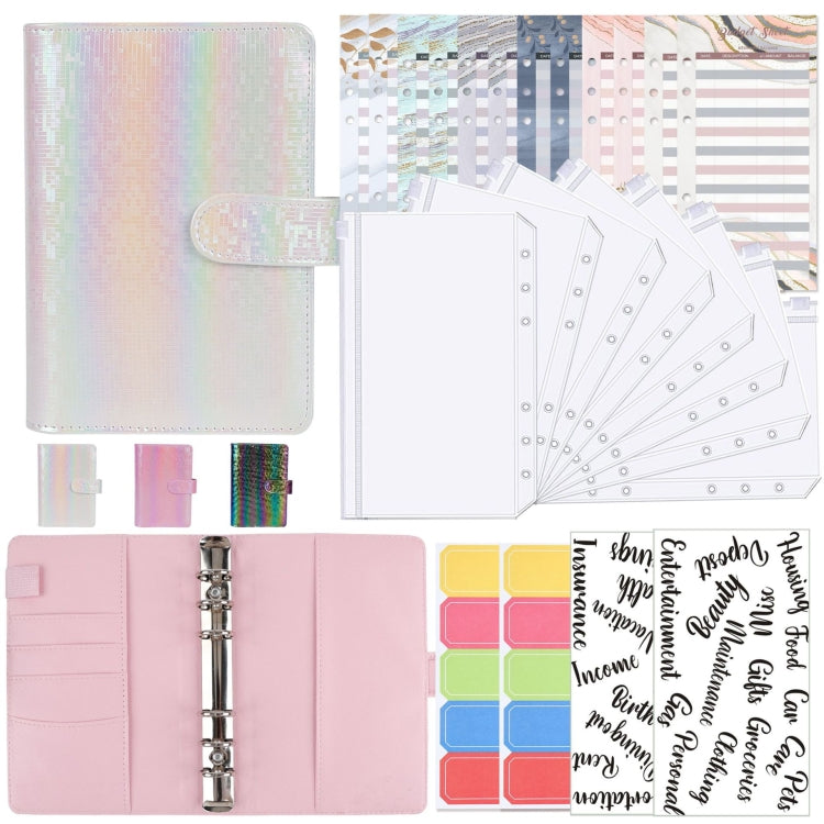A6 Illusion Magic Square Loose-leaf PU Notebook Cash Budget Book(White)