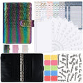 A6 Illusion Magic Square Loose-leaf PU Notebook Cash Budget Book(Black)