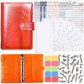 A6 Illusion Magic Square Loose-leaf PU Notebook Cash Budget Book(Orange)
