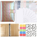 A6 Illusion Magic Square Loose-leaf PU Notebook Cash Budget Book(Milk Tea)