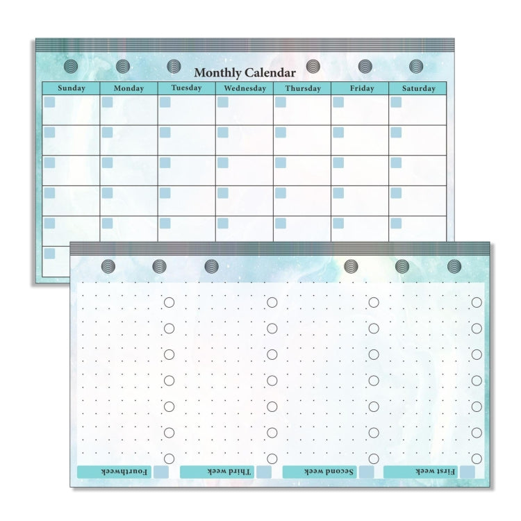 A6 6 Hole Budget Book Loose-leaf Replacement Core Handbook Insert,Spec: Monthly Plan 56 Sheets