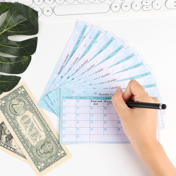 A6 6 Hole Budget Book Loose-leaf Replacement Core Handbook Insert,Spec: Budget Page 56 Sheets