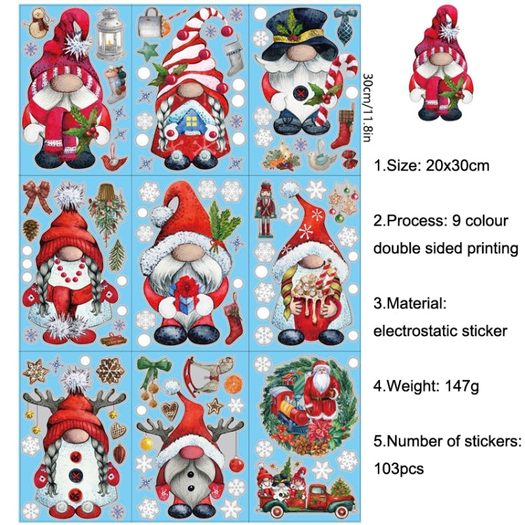 Christmas Static Glass Window Decoration Background Decorative Stickers(Dwarf)